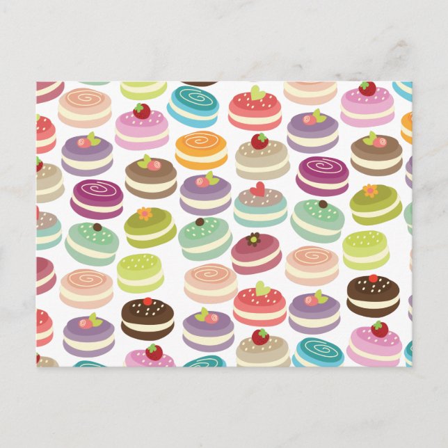 Carte Postale Motif Macarons mignon (Devant)