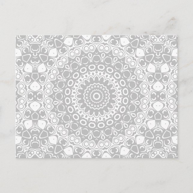 Carte Postale Motif Mandala Argent Élégant (Devant)