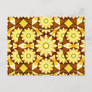 Carte Postale Motif mandala, nuances de brun et d'or