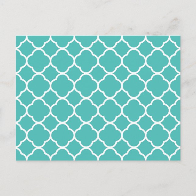 Carte Postale Motif marocain sarcelle classique (Devant)