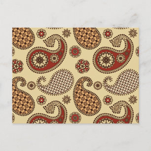 Carte Postale Motif, marron, tan et beige