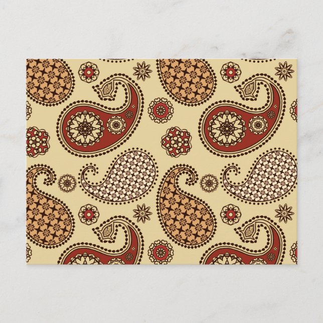 Carte Postale Motif, marron, tan et beige (Devant)