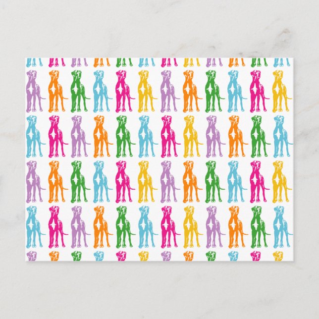 Carte Postale Motif Mastiff Arc-en-ciel (Devant)