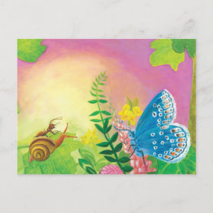 Carte Postale Motif mignon du papillon bleu Chapman & Ant & Snai
