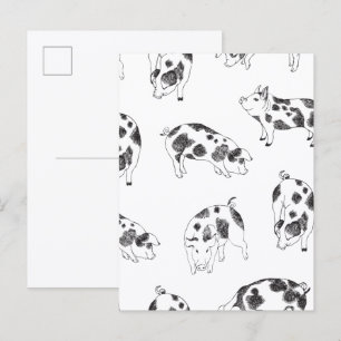 Carte Postale Motif minimaliste de Cottagecore vintage représent