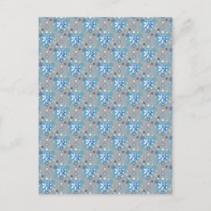 Carte Postale Motif moderne gris et bleu Holiday Snowflakes