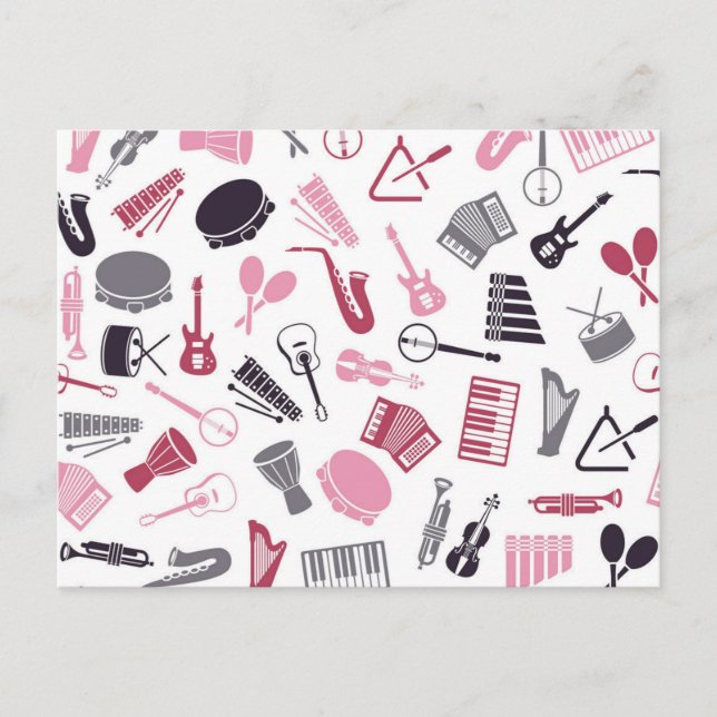 Carte Postale Motif musical (Devant)