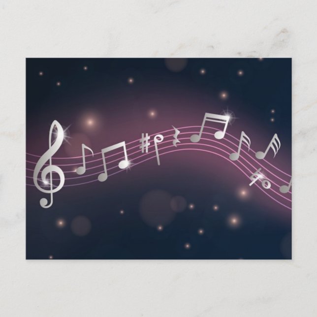 Carte Postale Motif musical (Devant)