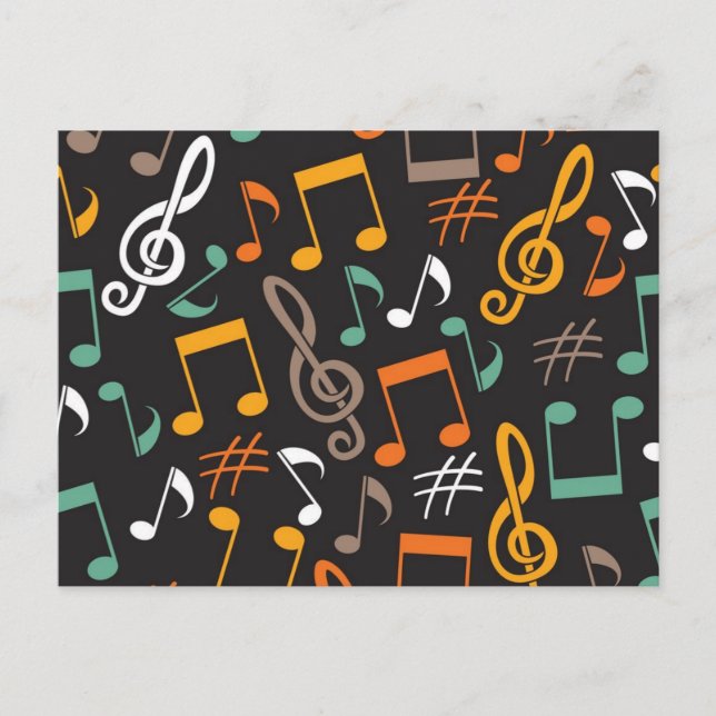 Carte Postale Motif musical (Devant)