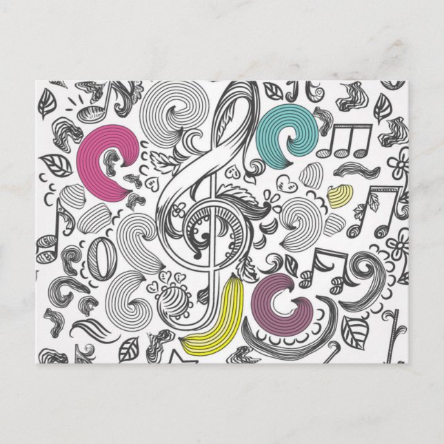 Carte Postale Motif musical (Devant)