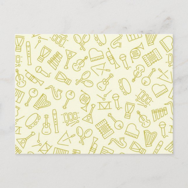 Carte Postale Motif musical (Devant)