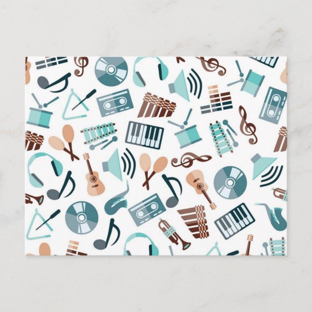 Carte Postale Motif musical (Devant)