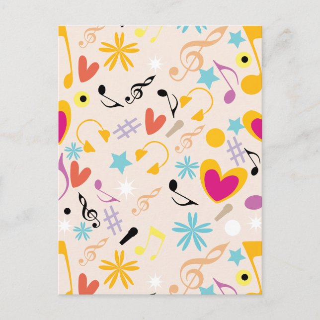 Carte Postale Motif musical en Abstrait (Devant)