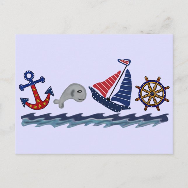 Carte Postale Motif nautique (Devant)