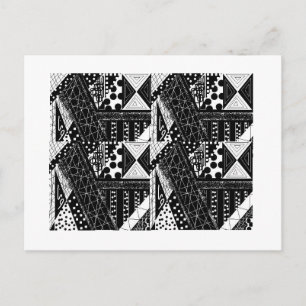 carte postale motif noir et blanc