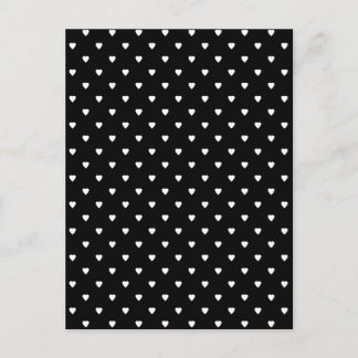 Carte Postale Motif noir et blanc - Coeurs.