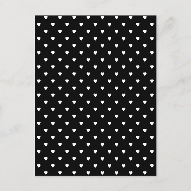 Carte Postale Motif noir et blanc - Coeurs. (Devant)