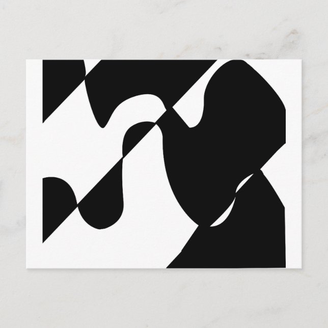 Carte Postale Motif noir et blanc moderne (Devant)
