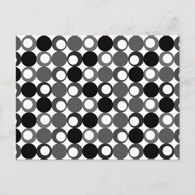 Carte Postale Motif noir et blanc rétro (Devant)