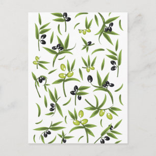 Carte Postale Motif Olive Vintage