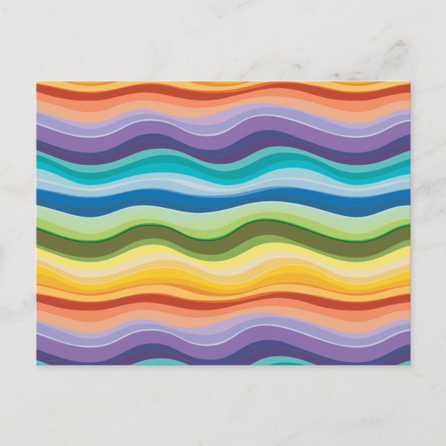 Carte Postale Motif Ondulations Multicolores 2 (Devant)