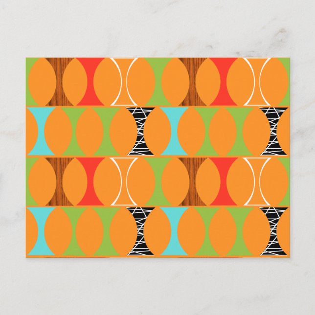 Carte postale Motif orange moderne du milieu du si (Devant)