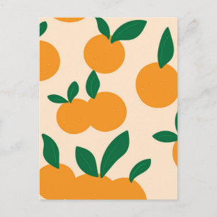 Carte Postale Motif Oranges De Fruits Citriques De Style Moderne
