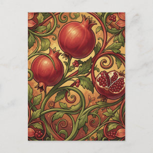 Carte Postale Motif ornemental de grenade Art Nouveau
