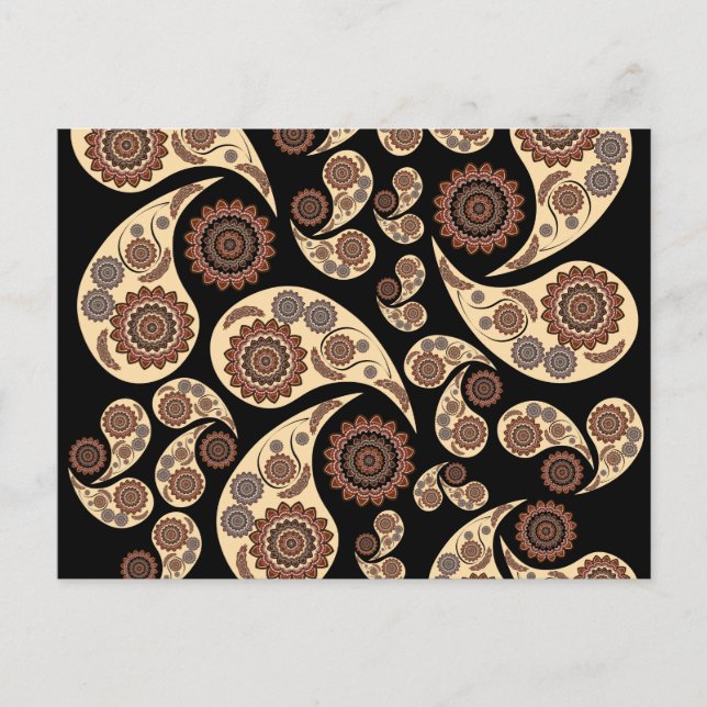 Carte Postale Motif Paisley (Devant)
