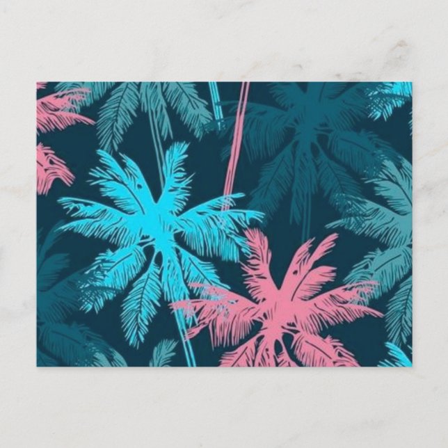 Carte Postale Motif palmier (Devant)