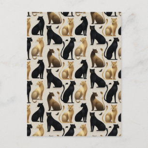 Carte Postale Motif panthère sans couture de style moderne du mi