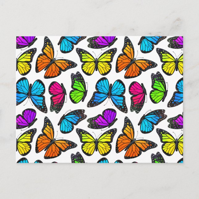 Carte Postale Motif papillon Rainbow Monarch (Devant)
