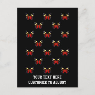 Carte Postale Motif papillon rouge et noir