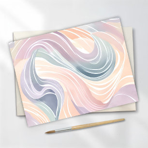 Carte Postale Motif Pastel Swirl   Aquarelle claire couleur