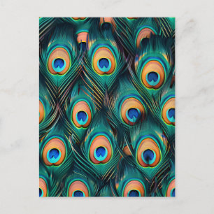 Carte Postale Motif Peacock Feather