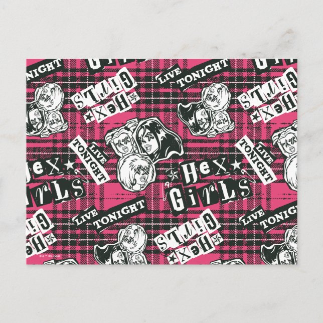 Carte Postale Motif Plaid Des Filles Hex (Devant)