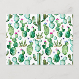 Carte Postale Motif Plante Cactus aquarelle