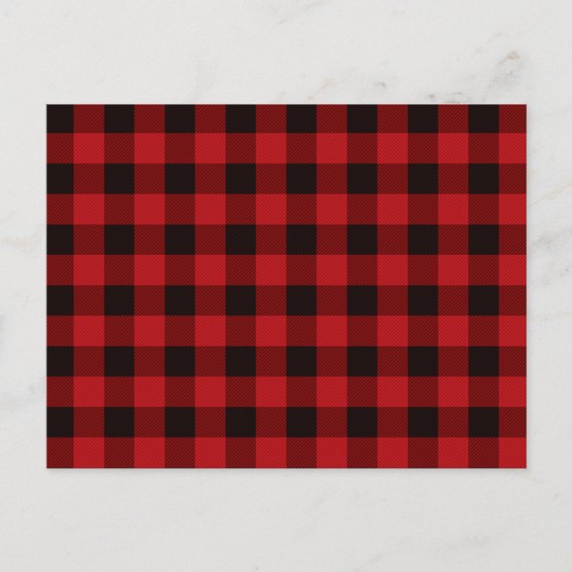Carte Postale Motif plat noir rouge classique (Devant)