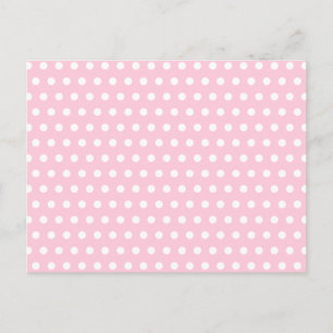 Carte Postale Motif Pois rose et blanc.