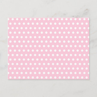Carte Postale Motif Pois rose et blanc.