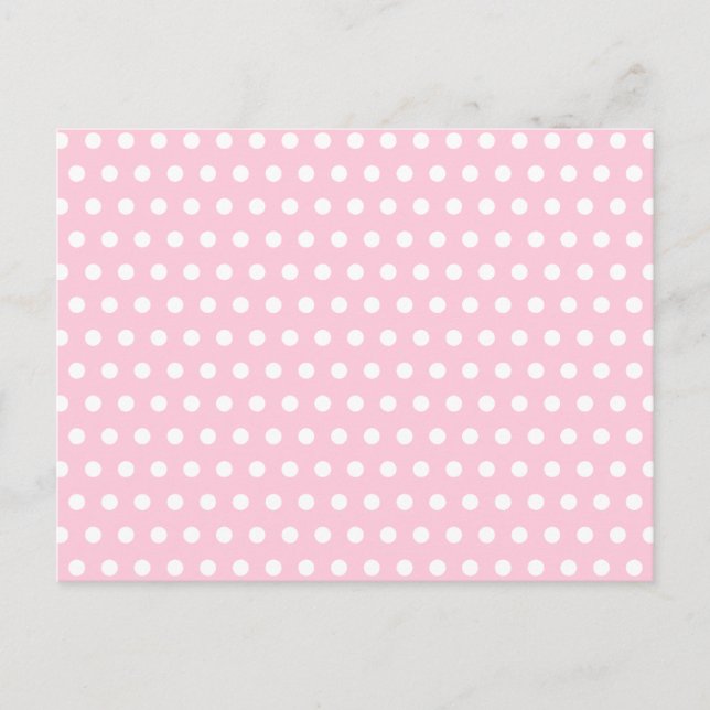 Carte Postale Motif Pois rose et blanc. (Devant)