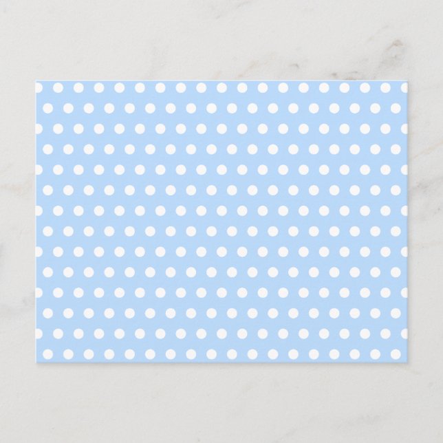 Carte Postale Motif Polka blanc et bleu. Spotty. (Devant)