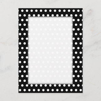 Carte Postale Motif Polka noir et blanc. Spotty.