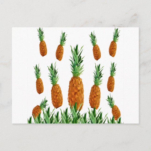 Carte Postale motif polygonal d'impression d'ananas (Devant)