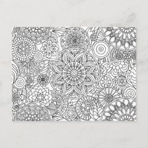 Carte postale Motif pour les formes de mandalas de