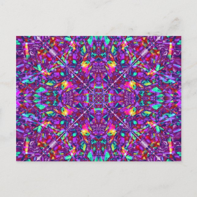 Carte Postale Motif Purple Mandala Hippie (Devant)