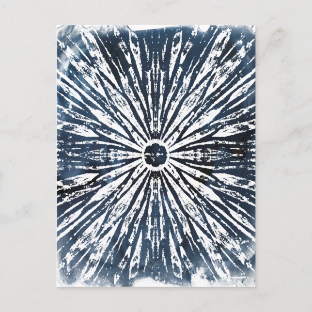 Carte Postale Motif radial Indigo Ink (Devant)