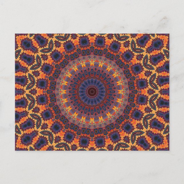 Carte Postale Motif radial psychédélique : (Devant)