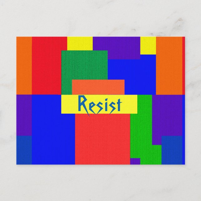 Carte postale Motif Rainbow Resist Abstrait Patchw (Devant)