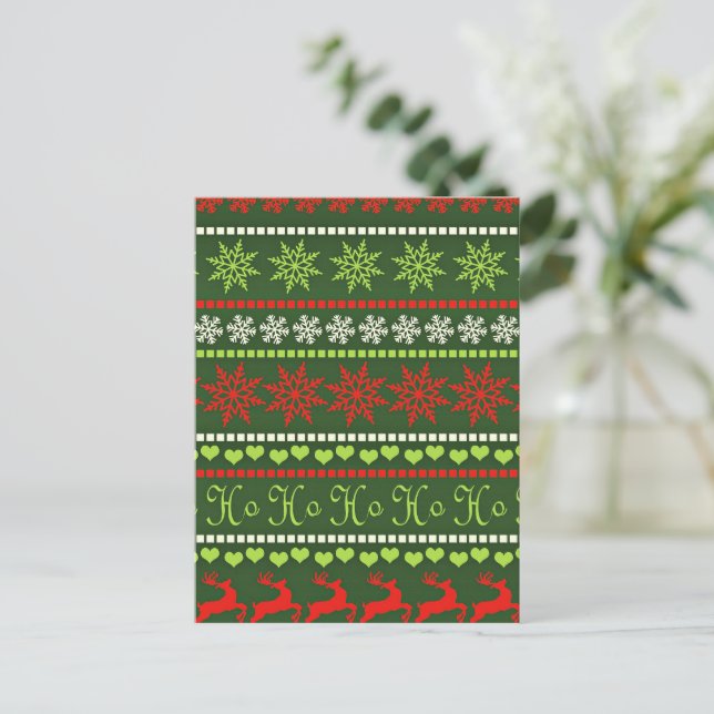 Carte Postale Motif répétitif de Noël (Debout devant)